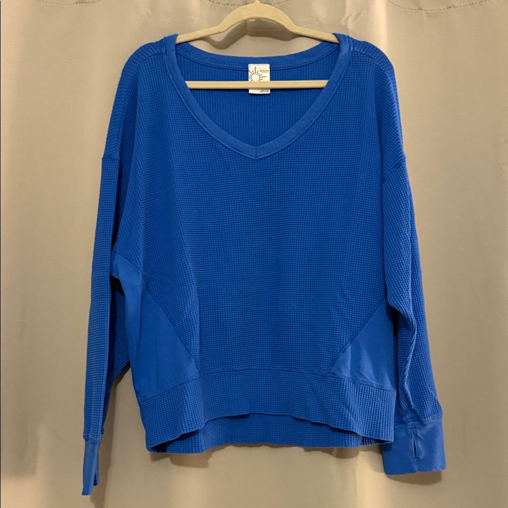 Aerie Blue Waffle Knit Sweater